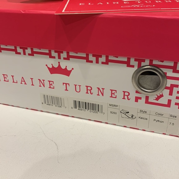 NWB 👑 Elaine Turner Kelcie Leather Raffia Wedge Platform Sandal Tan Gold Black - Picture 10 of 15